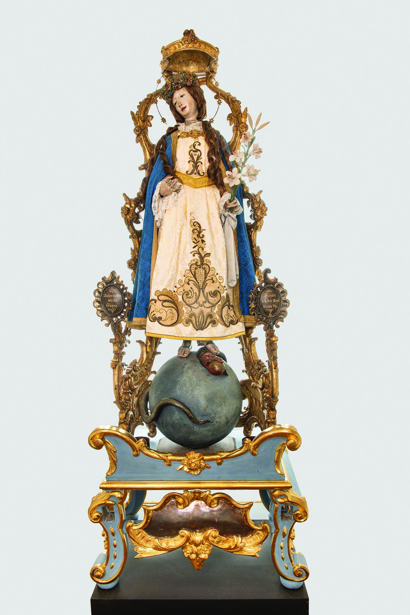 Tragemadonna, Prozessionsfigur, Holz geschnitzt, gefasst, 1755/56 ©Museum Werdenfels
