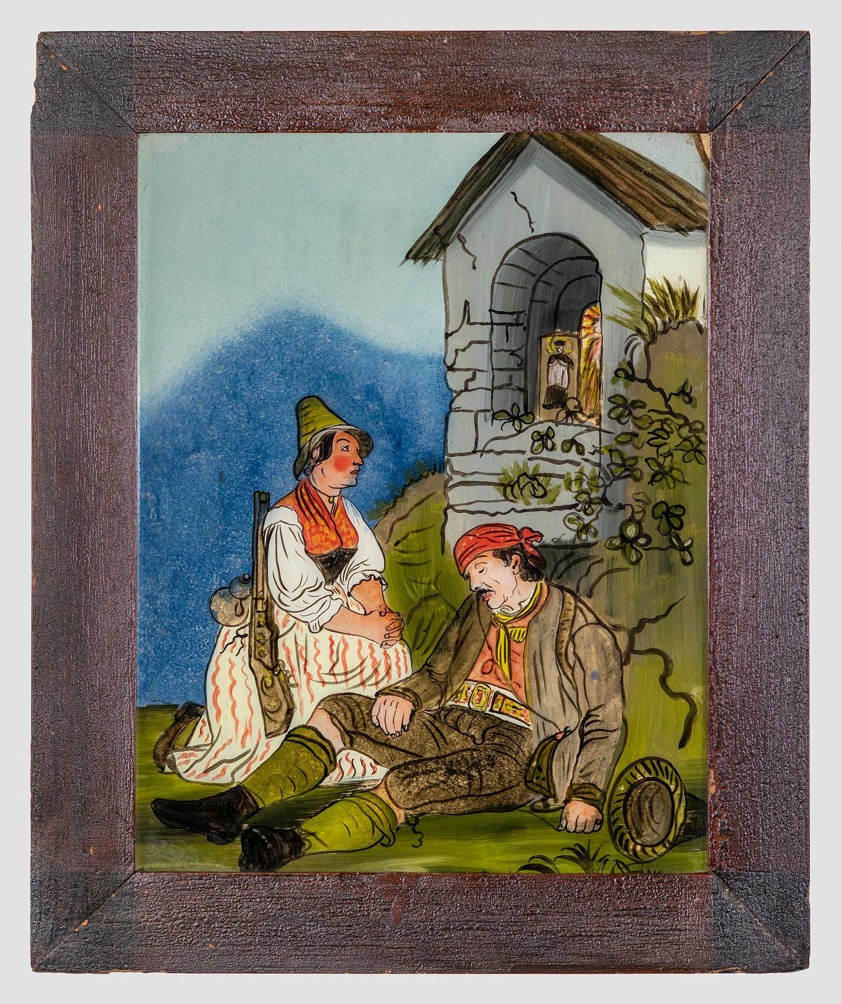 Aus den Tiroler Freiheitskriegen, Malerei hinter Glas, um 1916 ©Museum Werdenfels