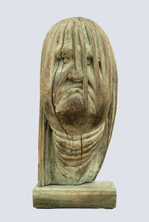 Berggeist, Tauwetter, Kiefernholzscheit geschnitzt, 1918 ©Museum Werdenfels